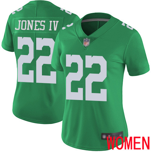 Women Philadelphia Eagles 22 Sidney Jones Limited Green Rush Vapor Untouchable NFL Jersey Football